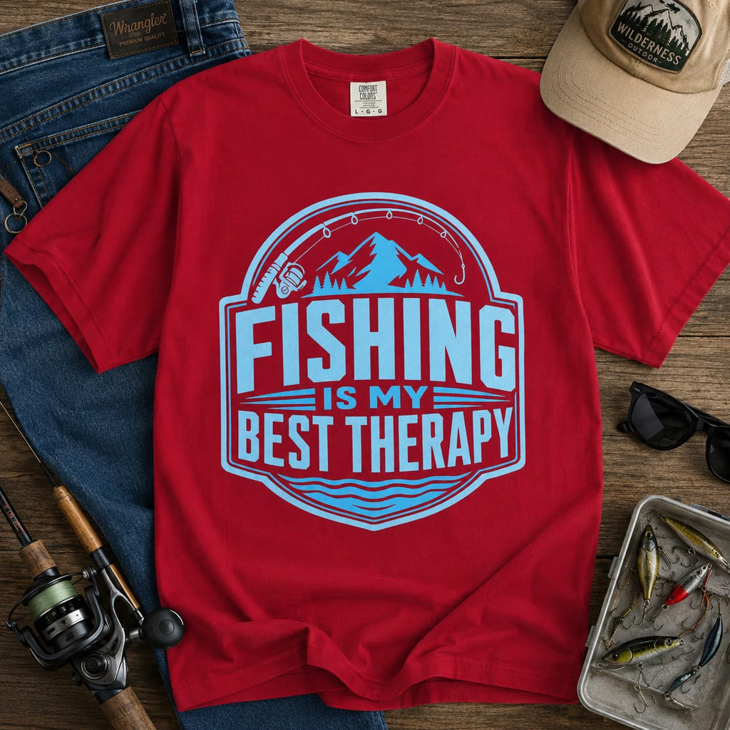 Fishing Is My Best Therapy Unisex T-Shirt, Funny Fishing Shirt, Angler Gift, Fisherman Outdoor Tee