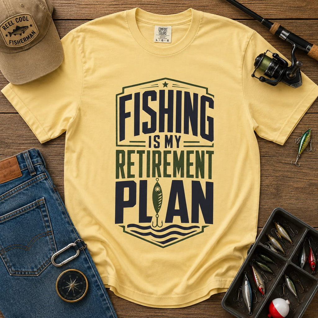Fishing Is My Retirement Plan T-Shirt | Funny Retirement Fishing Shirt | Angler Retirement Gift