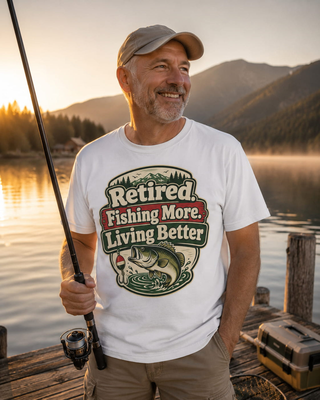 Retired Fishing More Living Better Shirt | Retirement Fishing T-Shirt | Retired Fisherman Gift | Bass Fishing Tee | Retirement Gift for Dad Grandpa