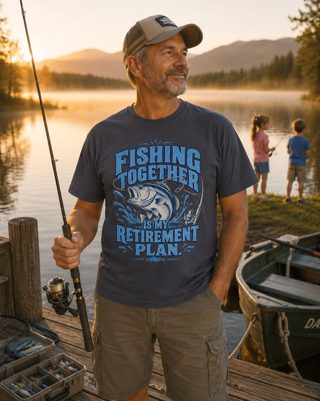 Fishing Together Is My Retirement Plan T-Shirt | Funny Retirement Fishing Shirt | Retired Fisherman Gift | Bass Fishing Tee for Grandpa Dad Men