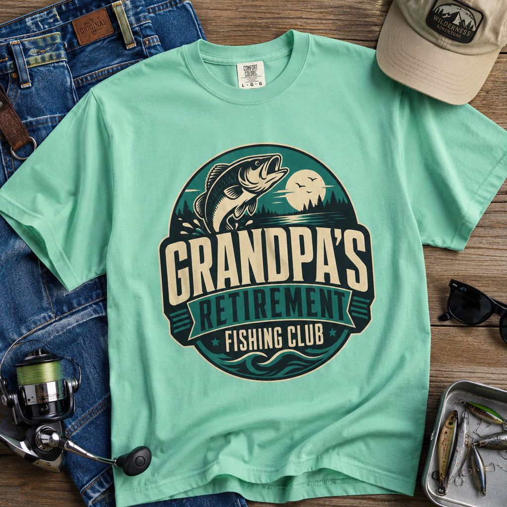 Grandpa's Retirement Fishing Club T-Shirt – Funny Retired Fisherman Gift