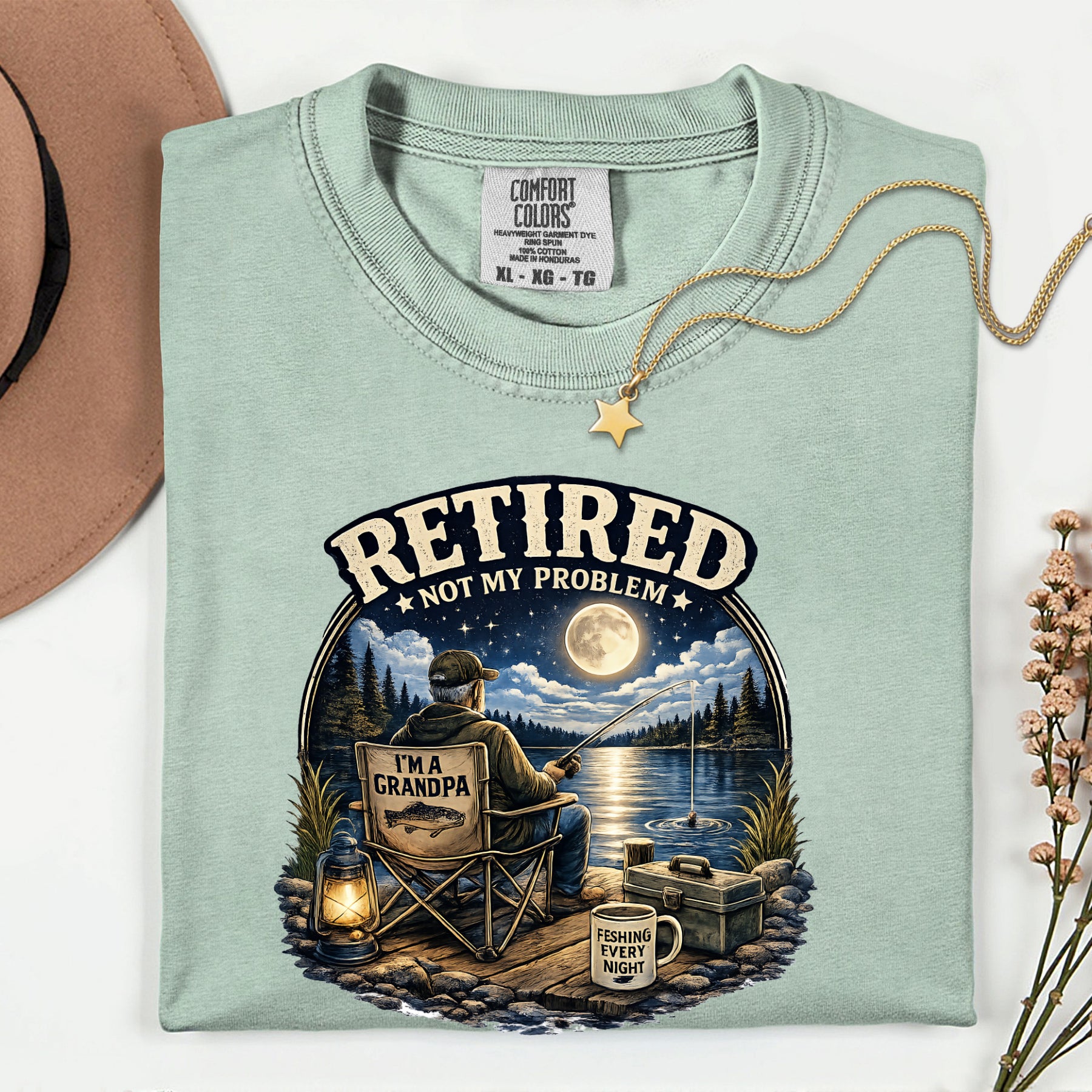 Retired Not My Problem Fishing Grandpa Shirt | Funny Retirement Fishing T-Shirt