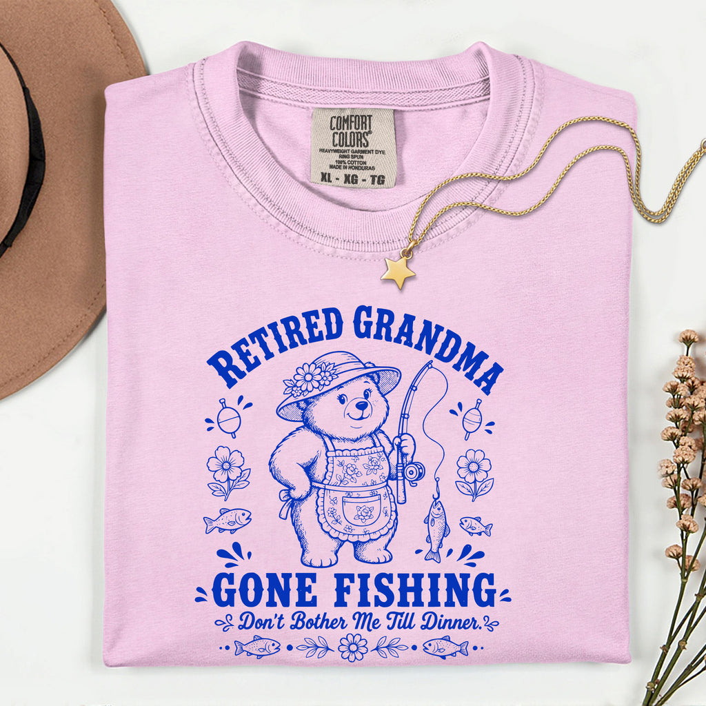 Retired Grandma Gone Fishing Shirt | Funny Fishing Grandma T-Shirt | Retirement Gift for Grandma
