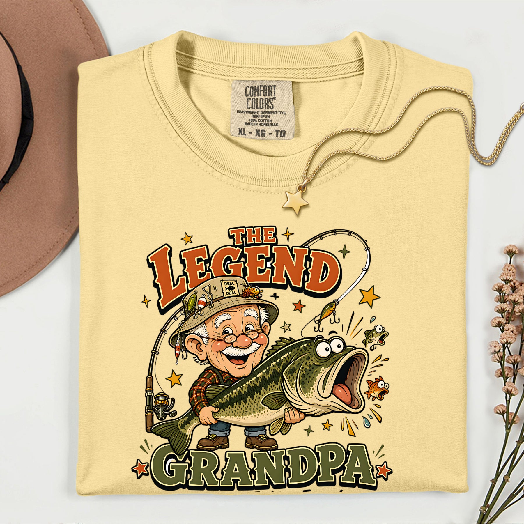 The Legend Grandpa Fishing Shirt | Funny Fisherman Grandpa Bass Fishing T-Shirt