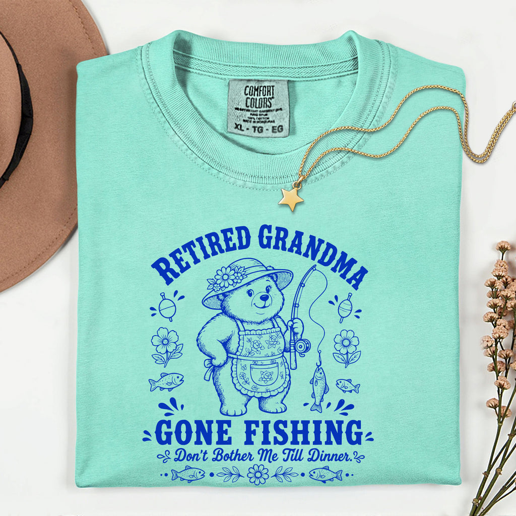 Retired Grandma Gone Fishing Shirt | Funny Fishing Grandma T-Shirt | Retirement Gift for Grandma
