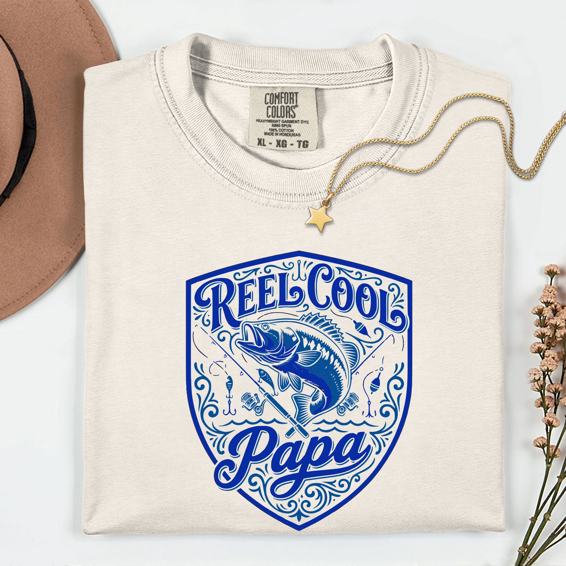 Reel Cool Papa Fishing Shirt | Vintage Bass Fisherman T-Shirt | Dad & Grandpa Fishing Gift