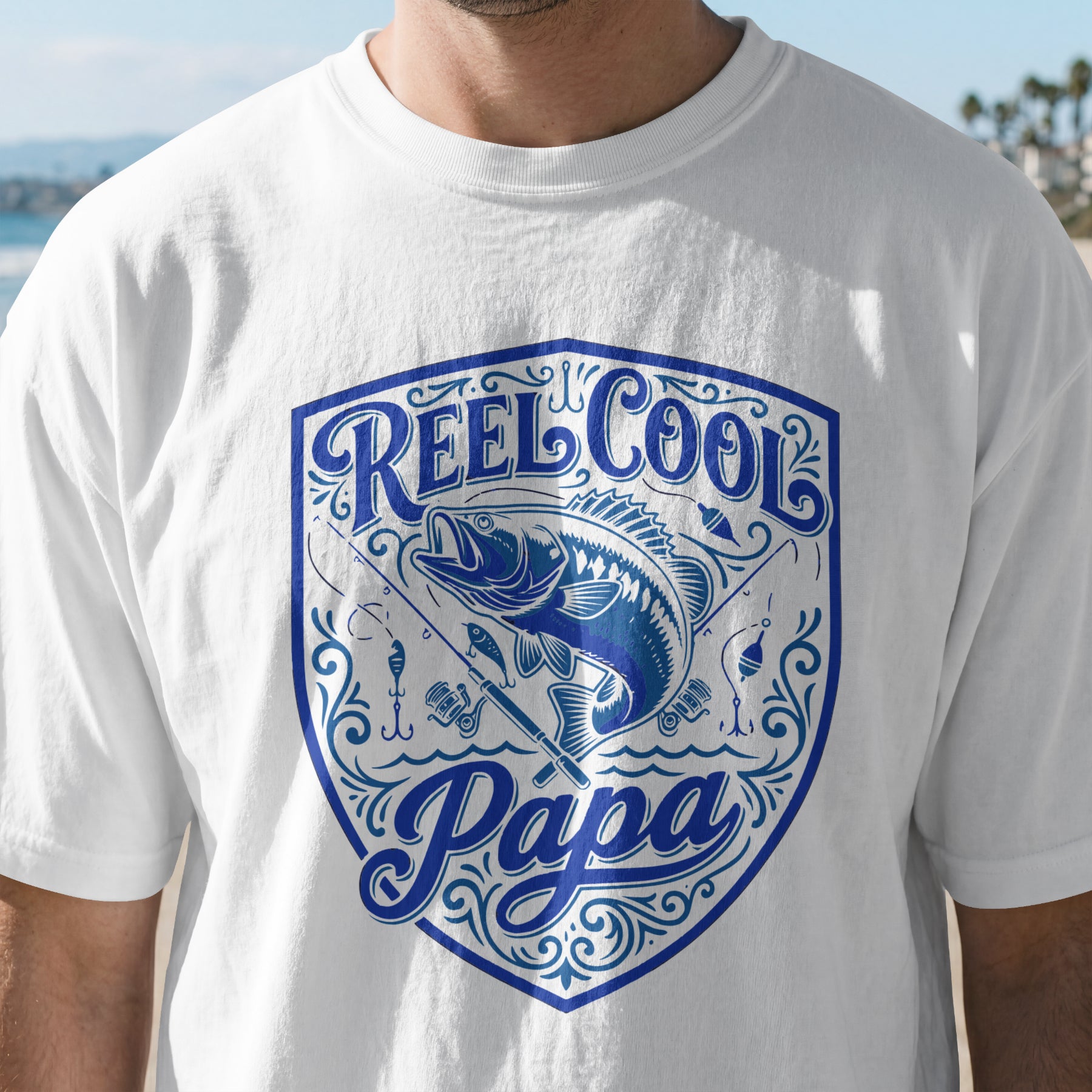 Reel Cool Papa Fishing Shirt | Vintage Bass Fisherman T-Shirt | Dad & Grandpa Fishing Gift