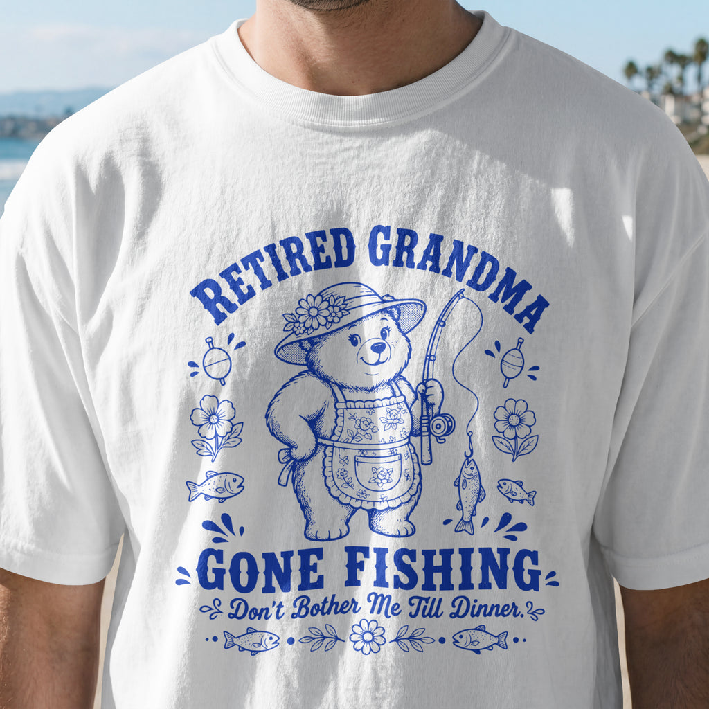 Retired Grandma Gone Fishing Shirt | Funny Fishing Grandma T-Shirt | Retirement Gift for Grandma