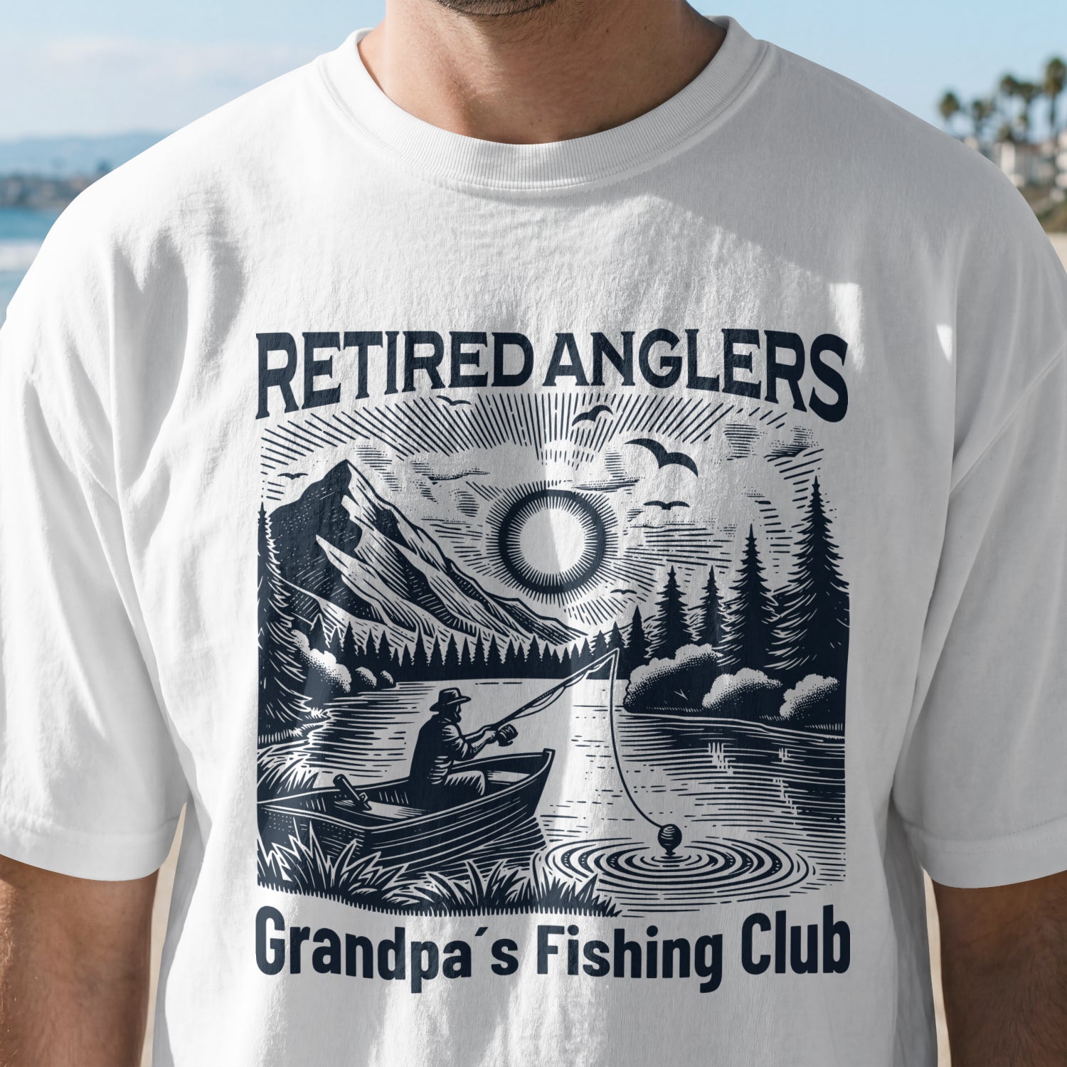Retired Anglers Grandpa's Fishing Club Shirt | Vintage Fishing T-Shirt | Retirement Gift for Grandpa
