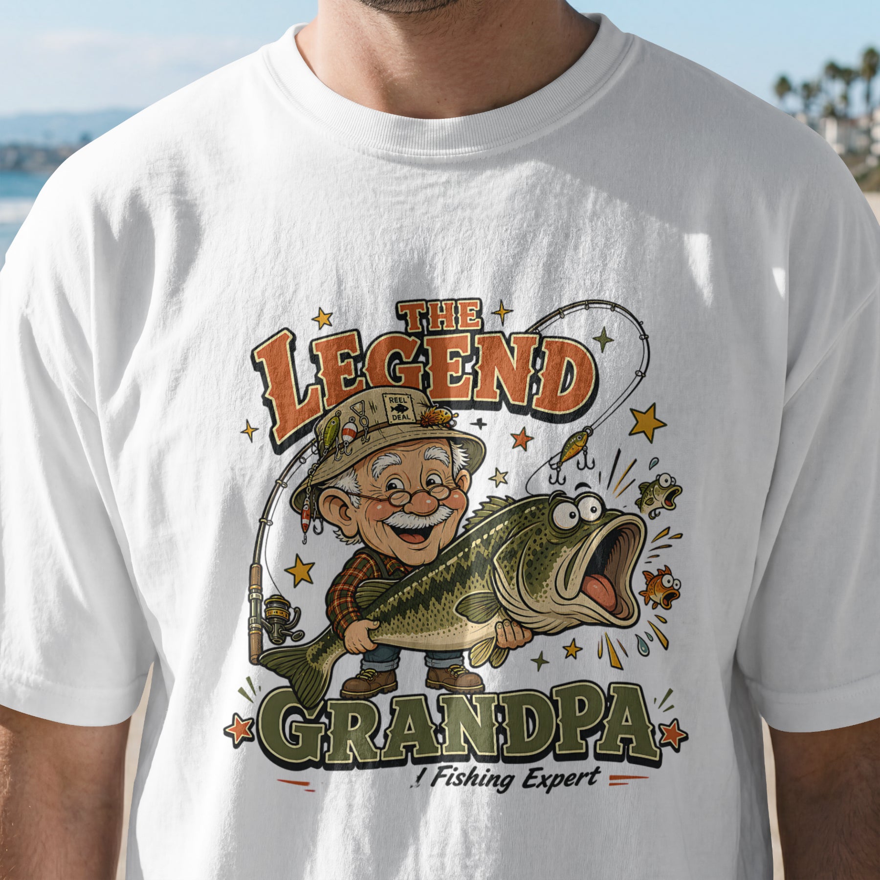 The Legend Grandpa Fishing Shirt | Funny Fisherman Grandpa Bass Fishing T-Shirt