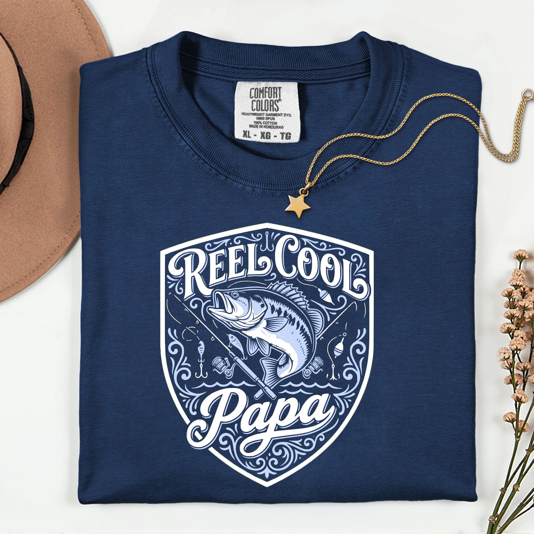 Reel Cool Papa Fishing Shirt | Vintage Bass Fisherman T-Shirt | Dad & Grandpa Fishing Gift