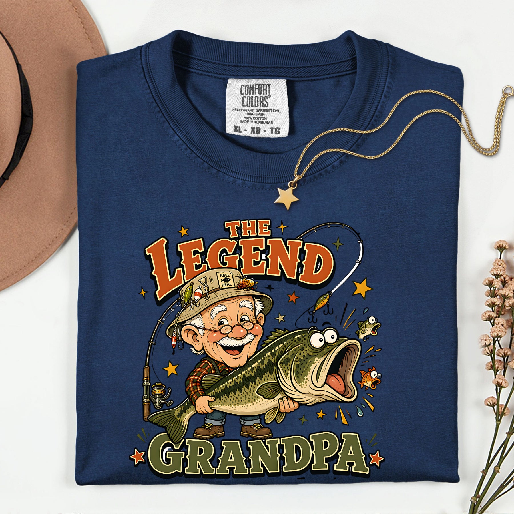 The Legend Grandpa Fishing Shirt | Funny Fisherman Grandpa Bass Fishing T-Shirt