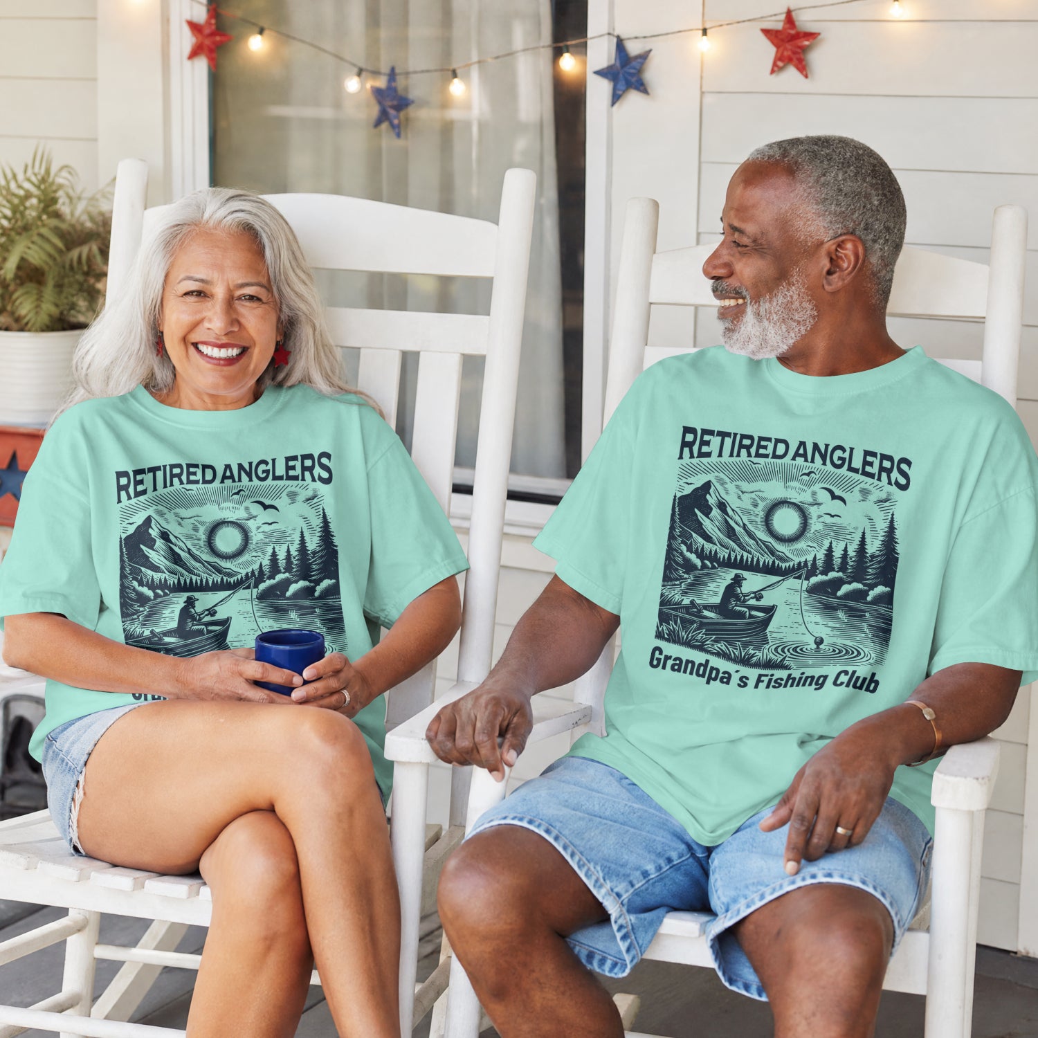 Retired Anglers Grandpa's Fishing Club Shirt | Vintage Fishing T-Shirt | Retirement Gift for Grandpa