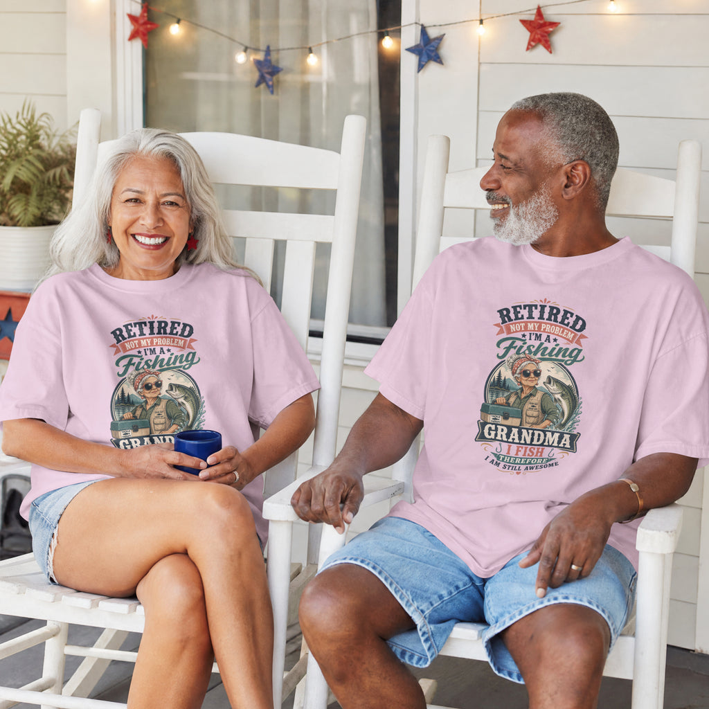 Retired Grandma Fishing Shirt | Funny Fishing Grandma Tee | I Fish Therefore I Am Still Awesome Retirement Gift