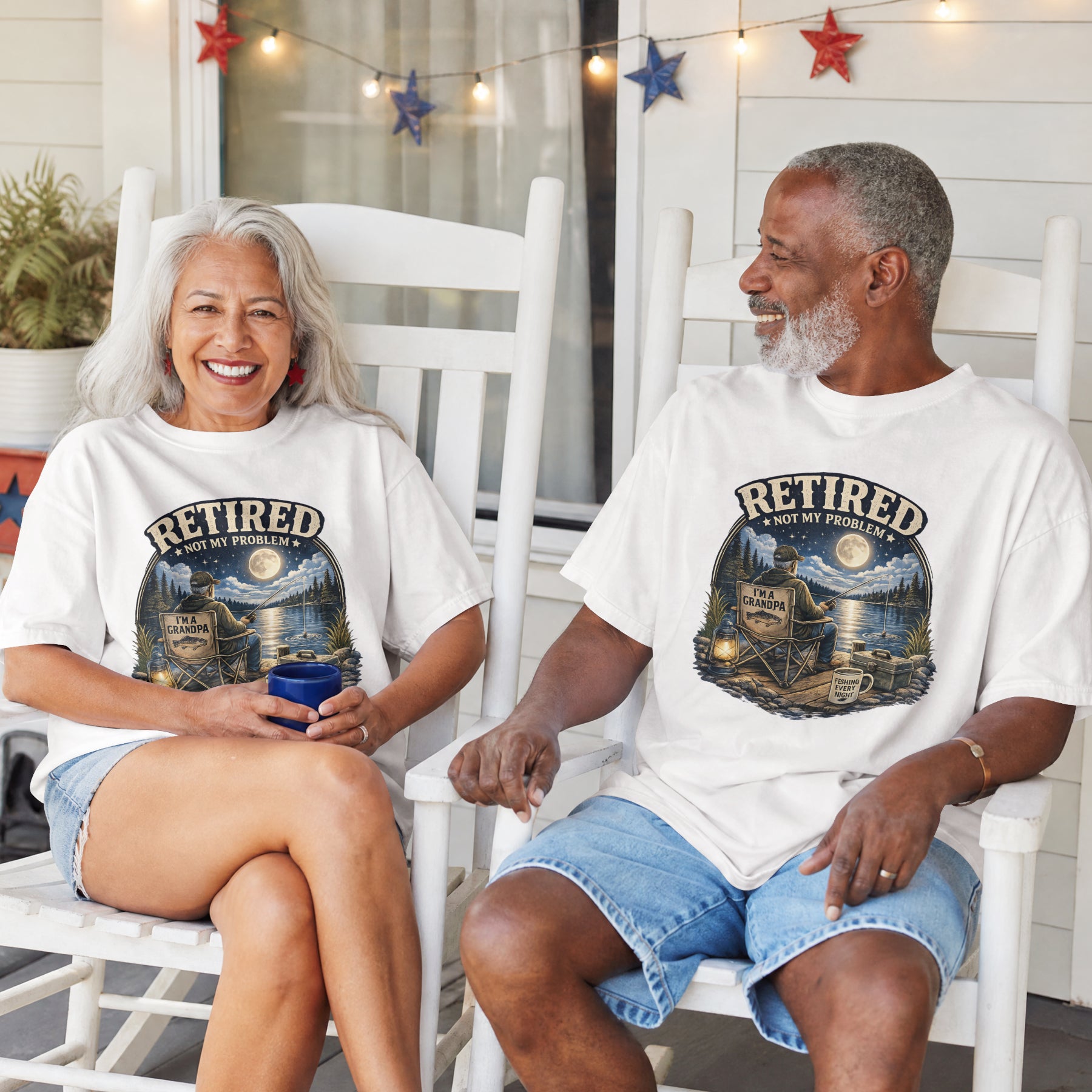 Retired Not My Problem Fishing Grandpa Shirt | Funny Retirement Fishing T-Shirt