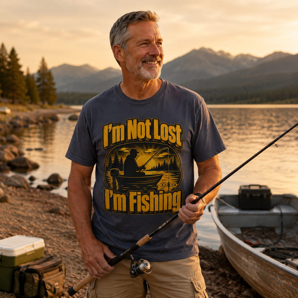 I'm Not Lost I'm Fishing Shirt – Funny Vintage Fisherman Lake T-Shirt
