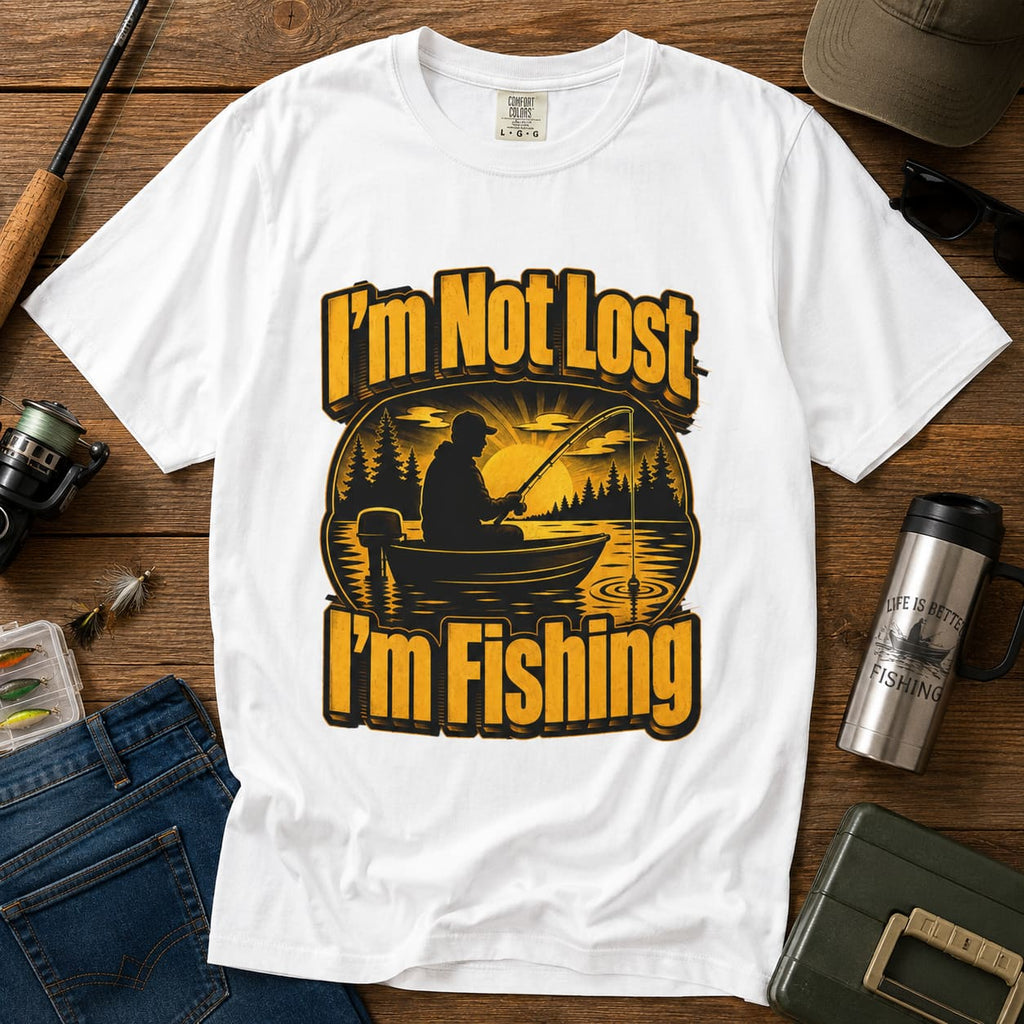 I'm Not Lost I'm Fishing Shirt – Funny Vintage Fisherman Lake T-Shirt