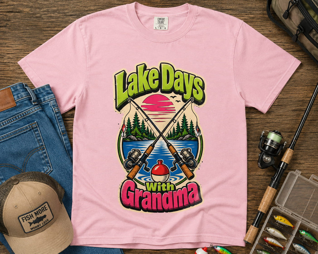 Lake Days With Grandma Fishing Shirt – Grandma Fishing Gift, Lake Life T-Shirt, Fishing Grandma Gift