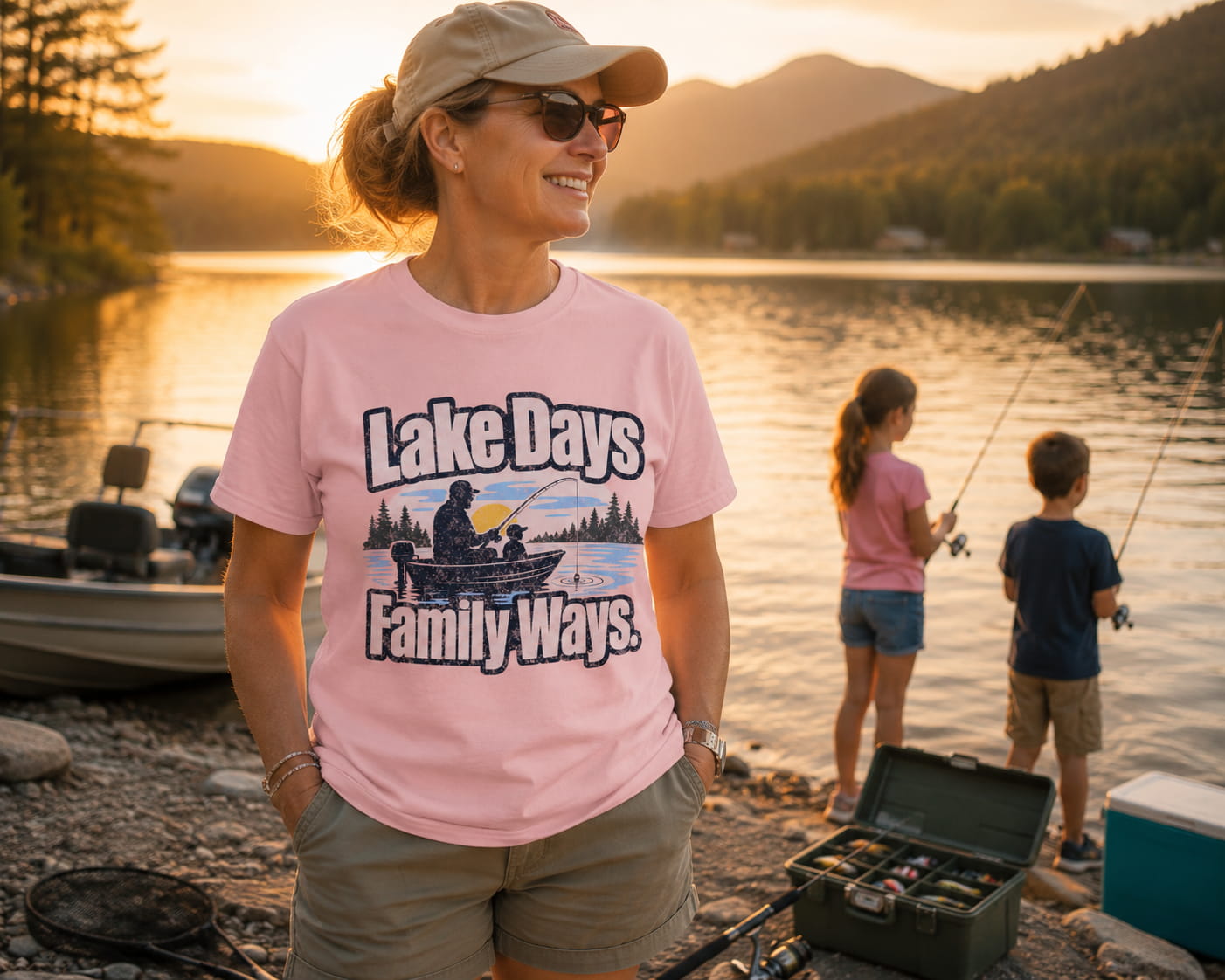 Lake Days Family Ways Fishing Shirt – Family Fishing T-Shirt, Lake Life Gift, Outdoor Adventure Tee