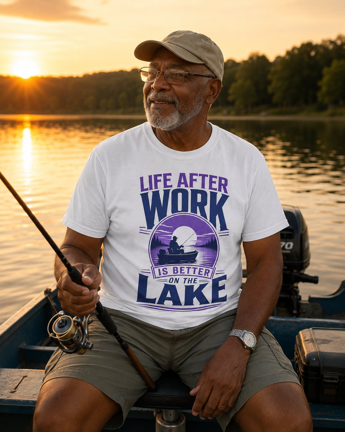 Life After Work Is Better on the Lake Fishing Retirement T-Shirt