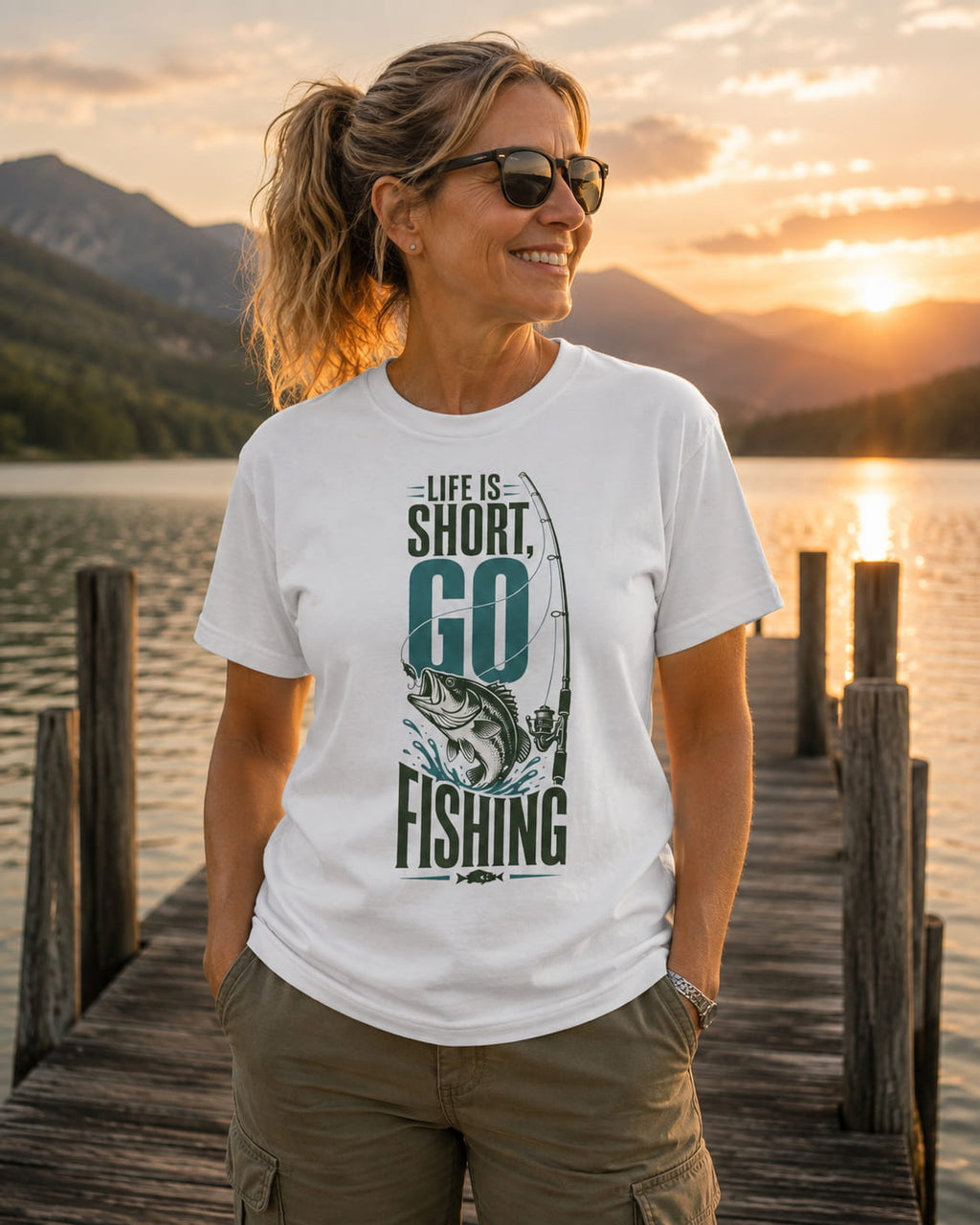 Life Is Short Go Fishing Shirt | Vintage Bass Fishing T-Shirt | Unisex Fishing Tee | Grandpa Grandma Fishing Gift | Fisherman Graphic Tee