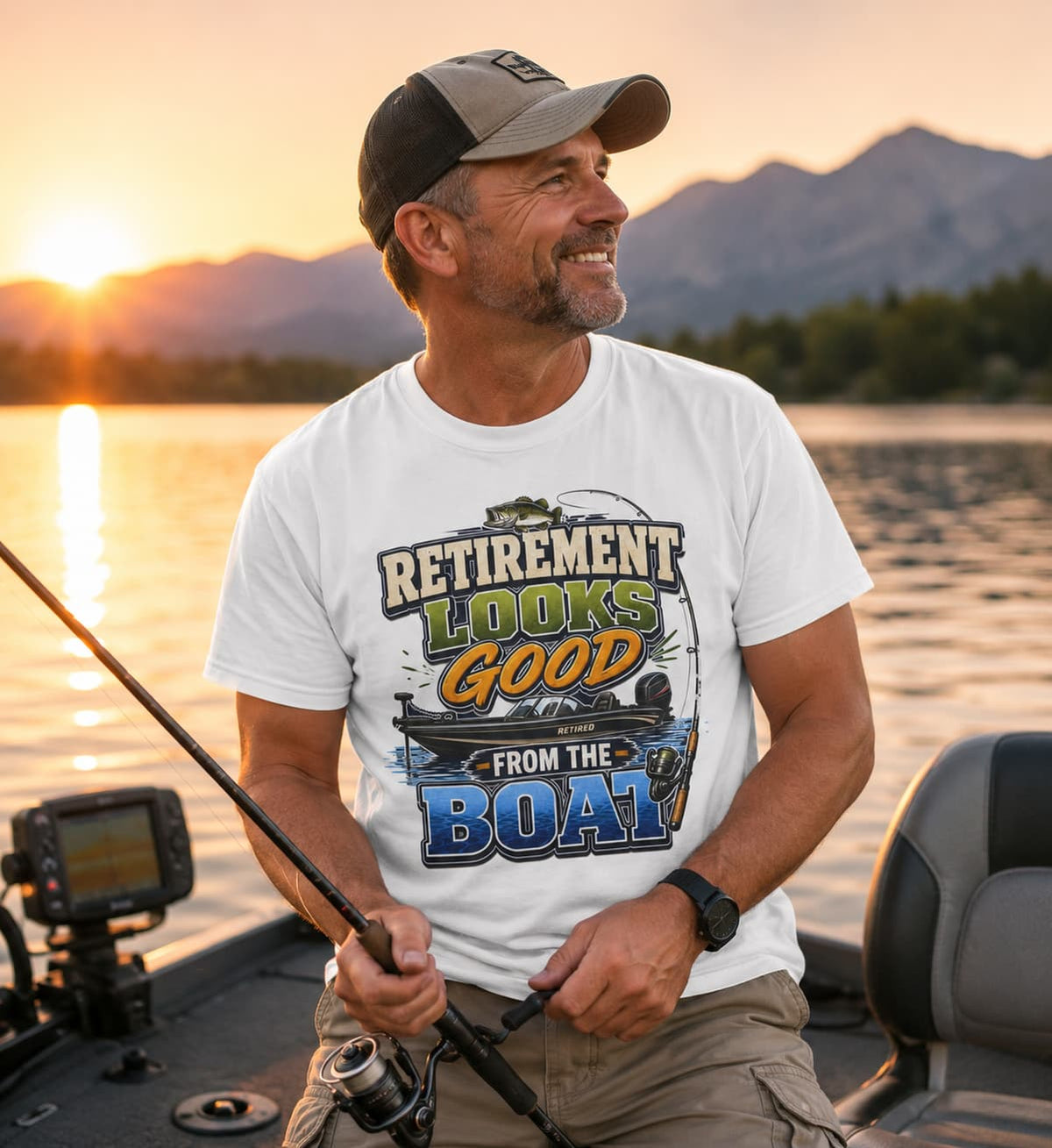 Retirement Looks Good From the Boat Fishing T-Shirt | Retired Fisherman Gift
