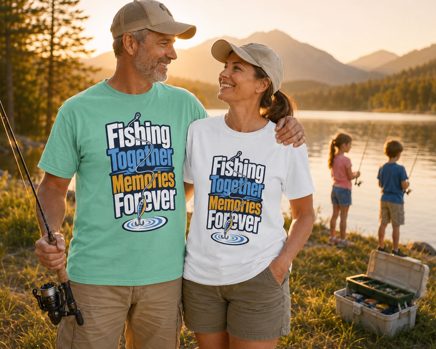 Fishing Together Memories Forever T-Shirt – Family Fishing Gift, Unisex Fishing Shirt