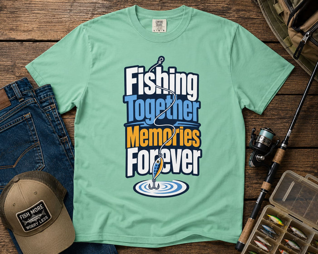 Fishing Together Memories Forever T-Shirt – Family Fishing Gift, Unisex Fishing Shirt