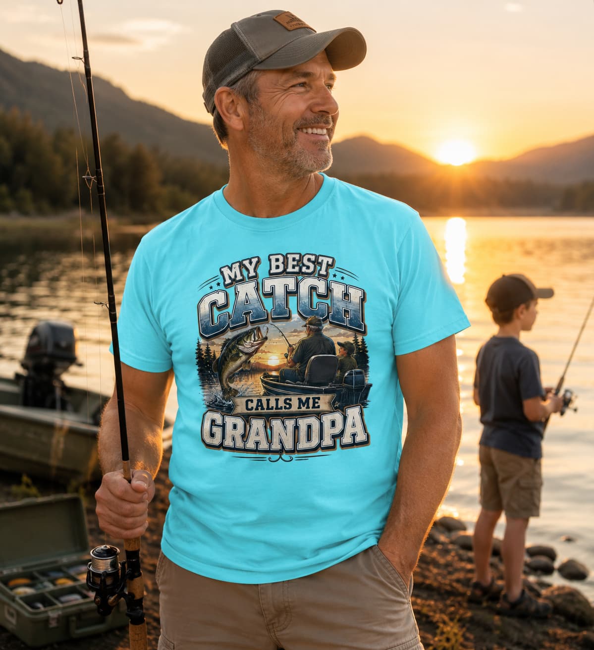 My Best Catch Calls Me Grandpa Fishing Shirt, Grandpa Fishing Gift, Fishing Grandpa T-Shirt