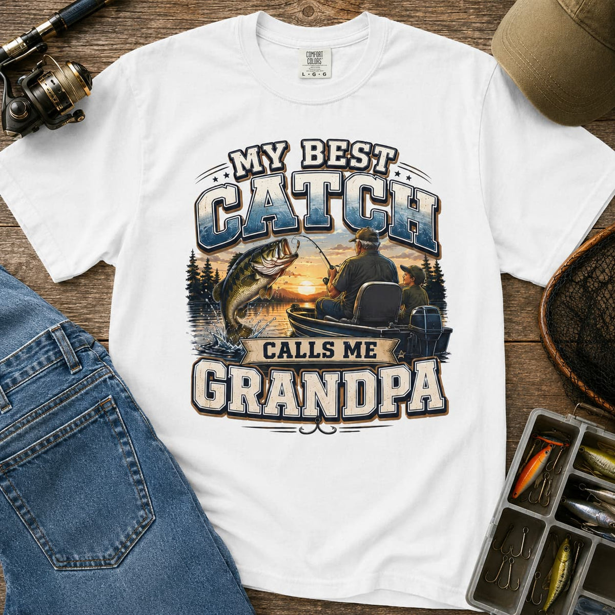 My Best Catch Calls Me Grandpa Fishing Shirt, Grandpa Fishing Gift, Fishing Grandpa T-Shirt