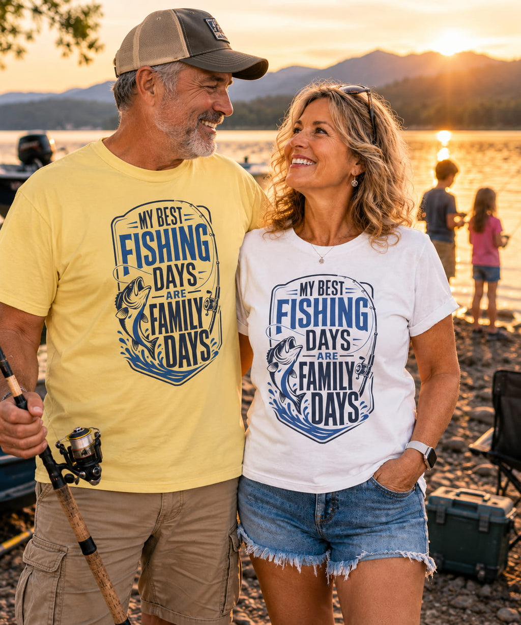 My Best Fishing Days Are Family Days T-Shirt | Family Fishing Gift for Grandpa Grandma Mom Dad