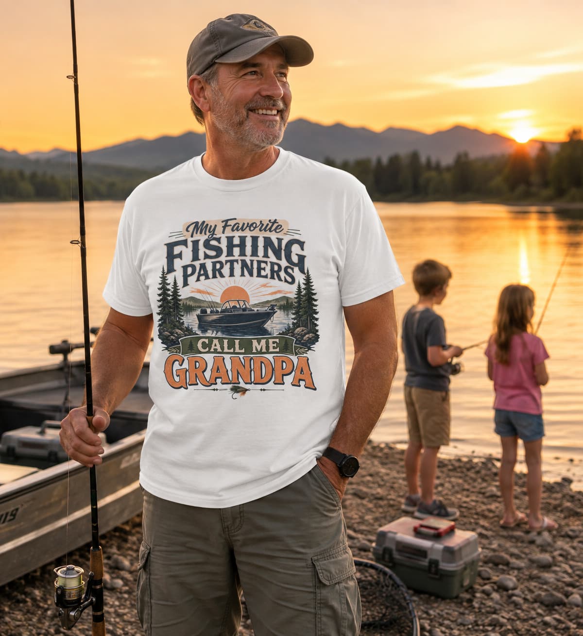 My Favorite Fishing Partners Call Me Grandpa Fishing T-Shirt – Grandpa Fishing Gift
