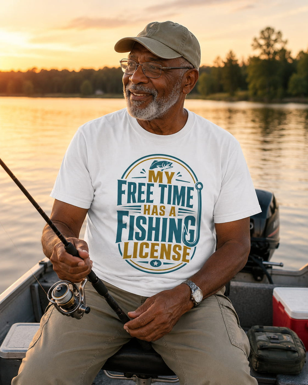 My Free Time Has a Fishing License T-Shirt – Funny Fishing Shirt, Angler Gift, Fisherman Tee