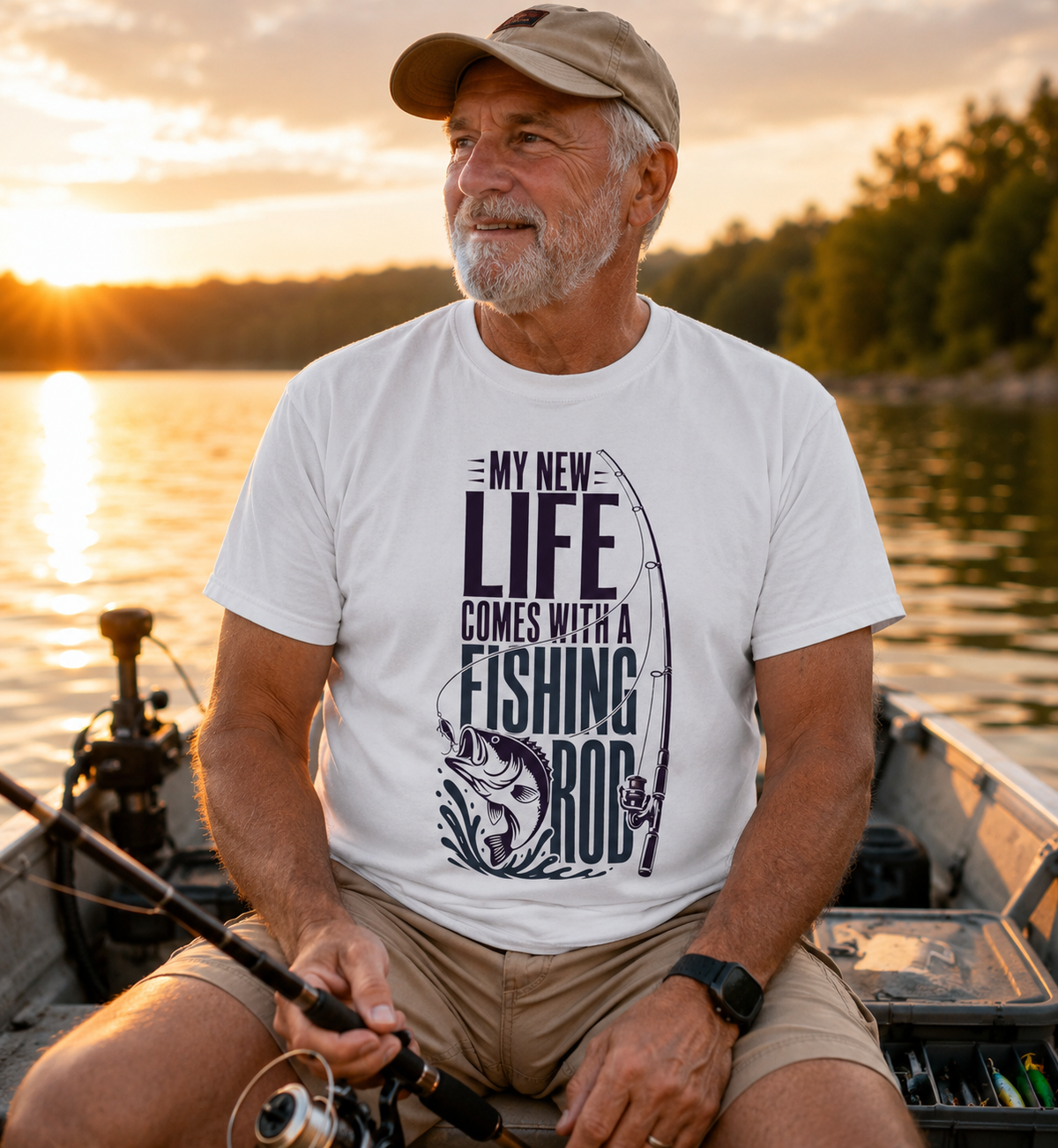 My New Life Comes With a Fishing Rod T-Shirt | Fishing Shirt for Anglers | Unisex Fishing Tee