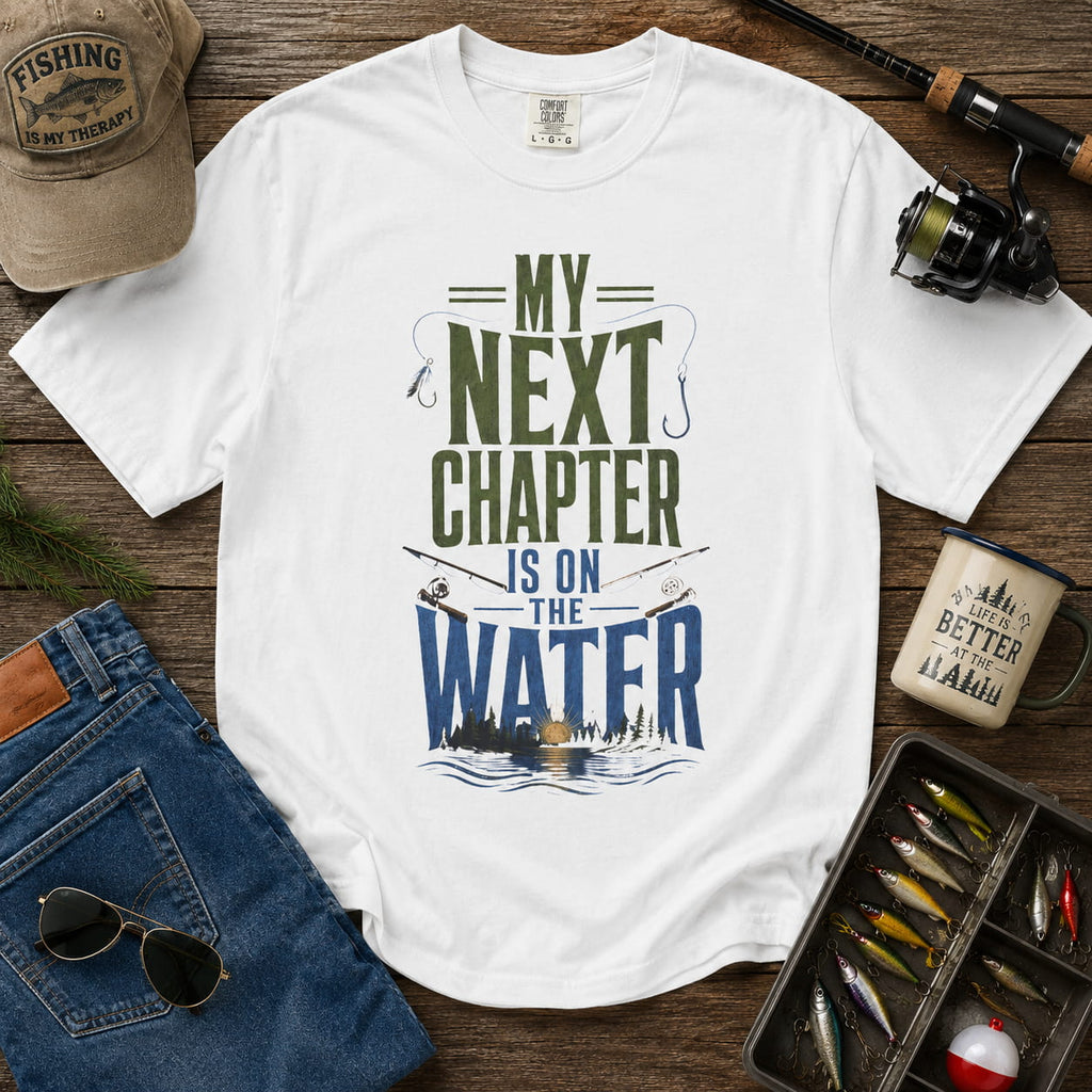 My Next Chapter Is On The Water Fishing Retirement T-Shirt | Unisex Fishing Shirt