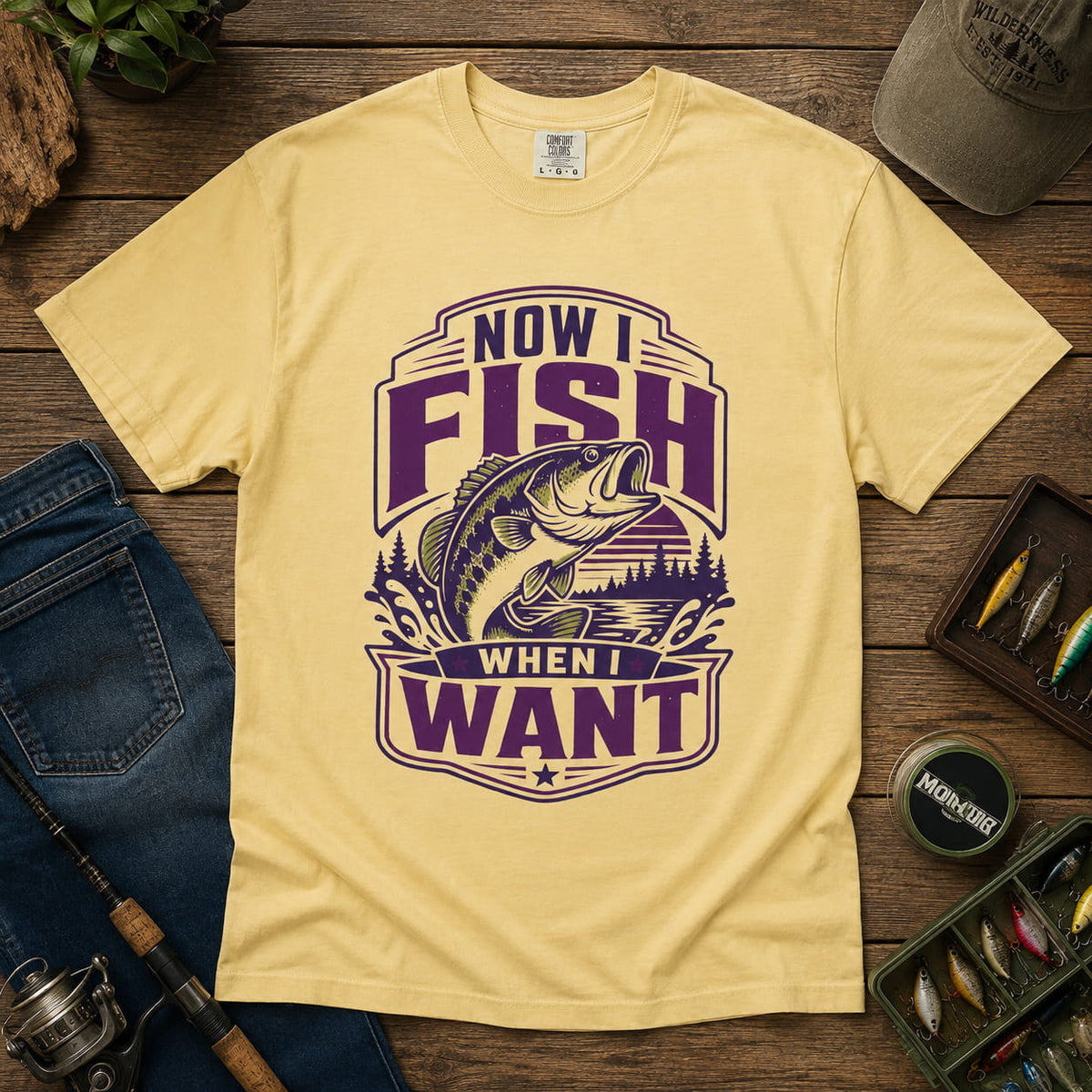 Now I Fish When I Want T-Shirt – Funny Fishing Shirt – Unisex Angler Tee