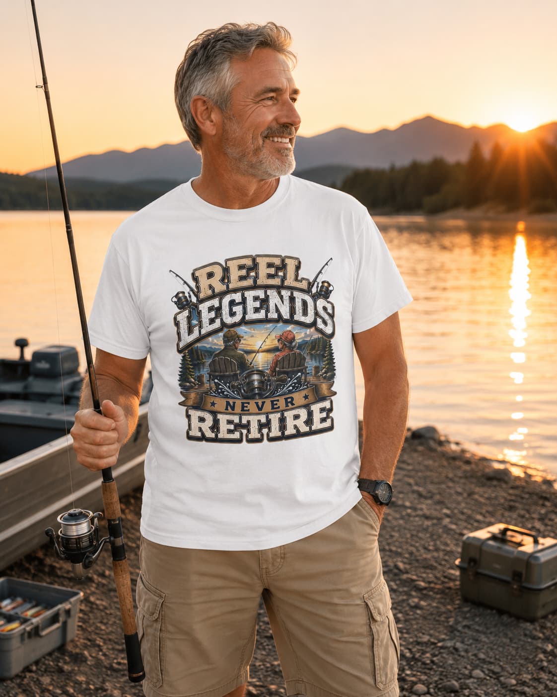 Reel Legends Never Retire Fishing T-Shirt – Vintage Angler Shirt