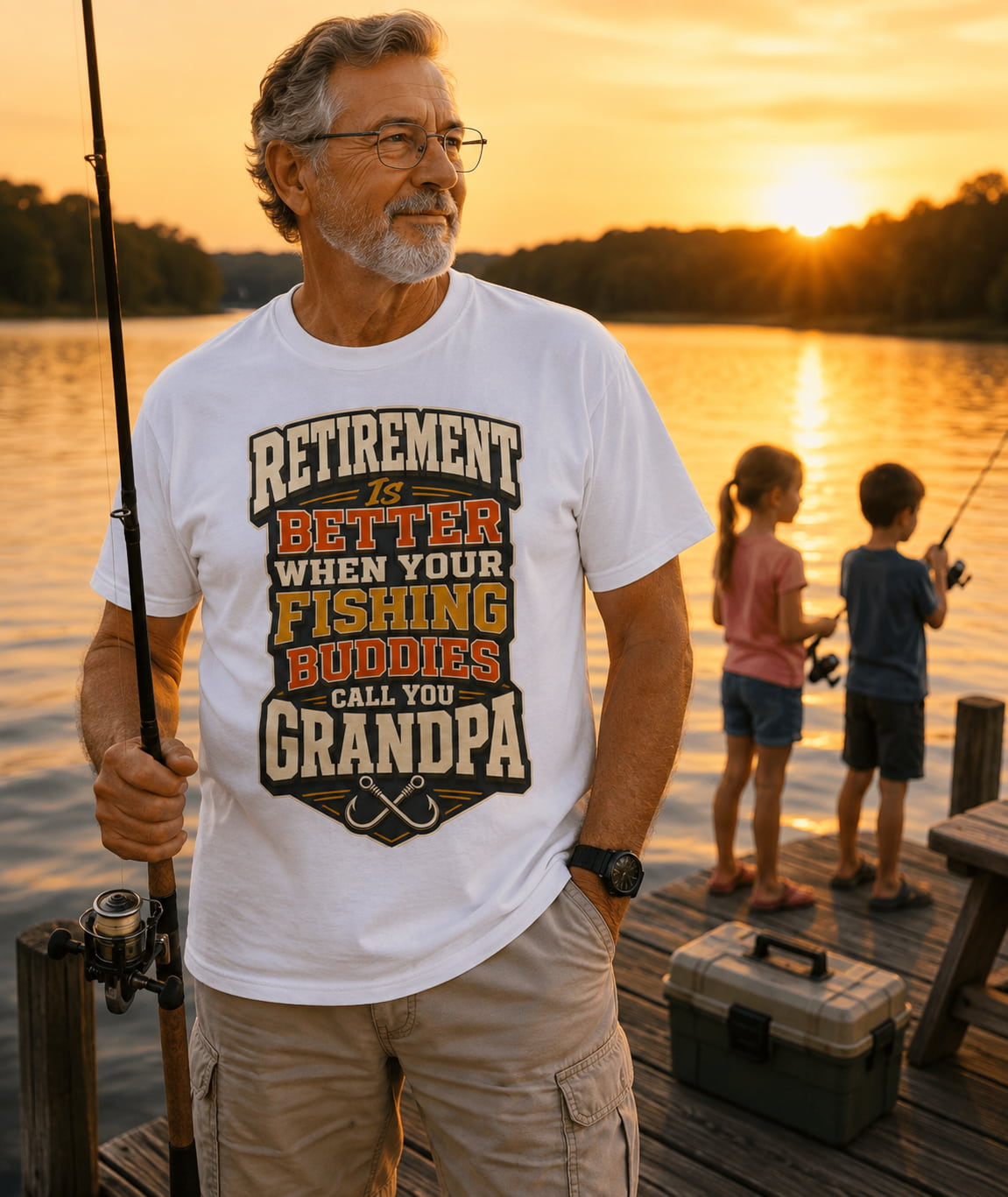 Retirement Is Better When Your Fishing Buddies Call You Grandpa – Funny Fishing Grandpa T-Shirt, Retirement Gift for Fisherman