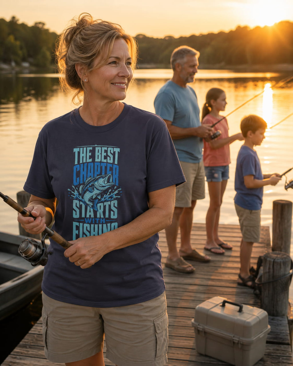 The Best Chapter Starts With Fishing T-Shirt | Fishing Grandma Shirt | Retirement Fishing Gift | Unisex Angler Tee