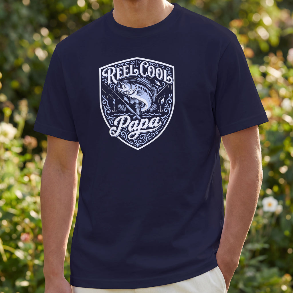 Reel Cool Papa Fishing Shirt | Vintage Bass Fisherman T-Shirt | Dad & Grandpa Fishing Gift